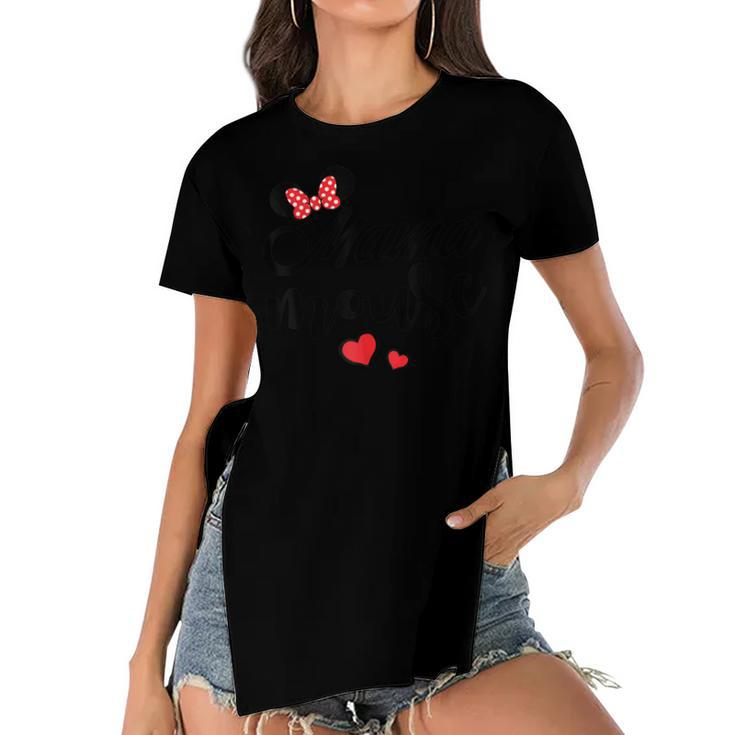 Mama Mouse  Mama Mouse Heart Funny Mama Mothers Day  Gift For Mens Gift For Women Women's Short Sleeves T-shirt With Hem Split