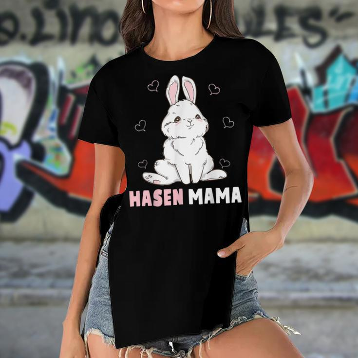 Cute Bunny Easter Rabbit Mum Rabbit Mum Gift For Women Women's Short Sleeves T-shirt With Hem Split