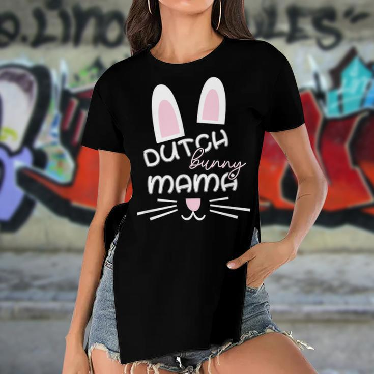 Dutch Rabbit Mum Rabbit Lover Gift For Women Women's Short Sleeves T-shirt With Hem Split