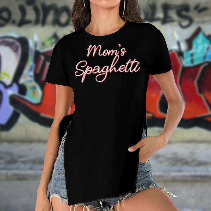 Funny Mothers Day Moms Spaghetti And Meatballs Lover Meme Gift For Women Women's Short Sleeves T-shirt With Hem Split