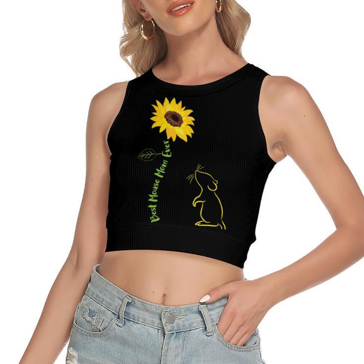 Best Mouse Mom Ever Sunflower Mouse Mama Mouse Mouse Women's Crop Top Tank Top
