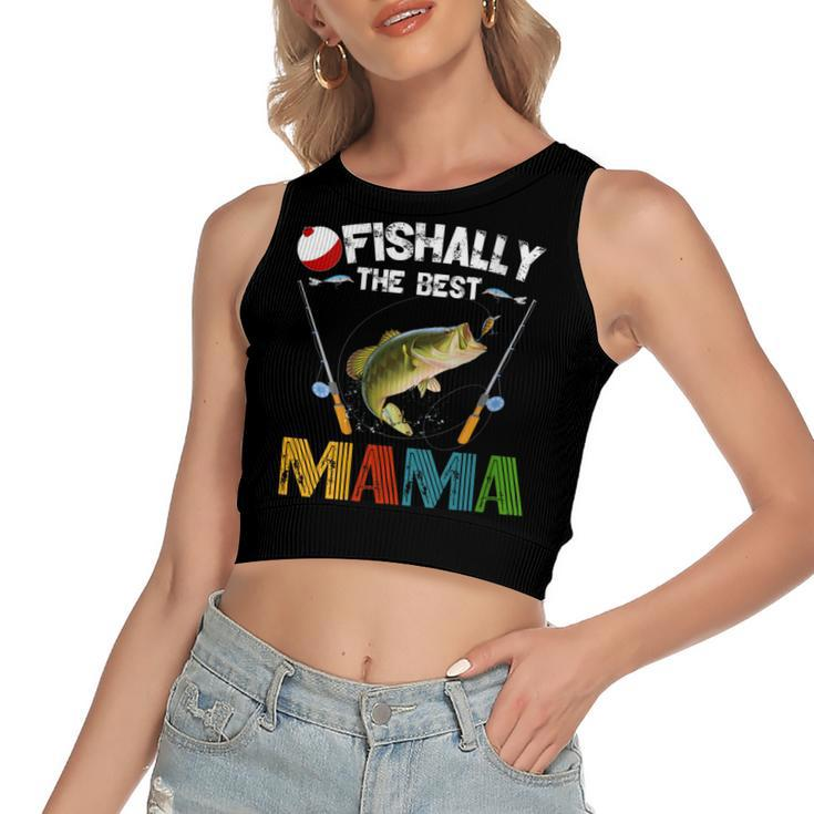 Ofishally The Best Mama Fishing Rod Mommy  Women's Crop Top Tank Top