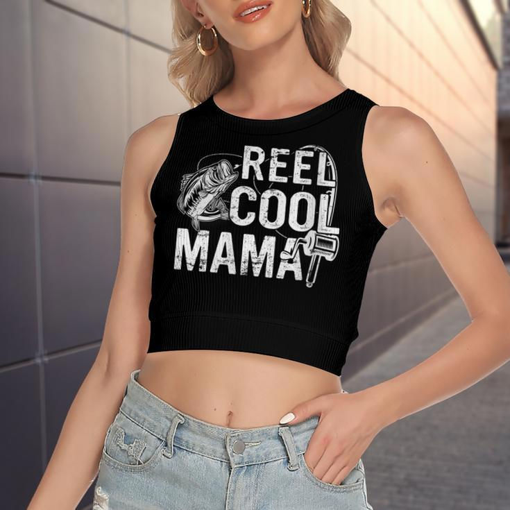Distressed Reel Cool Mama Fishing Women's Crop Top Tank Top