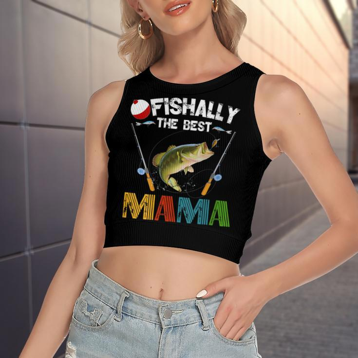 Ofishally The Best Mama Fishing Rod Mommy Women's Crop Top Tank Top