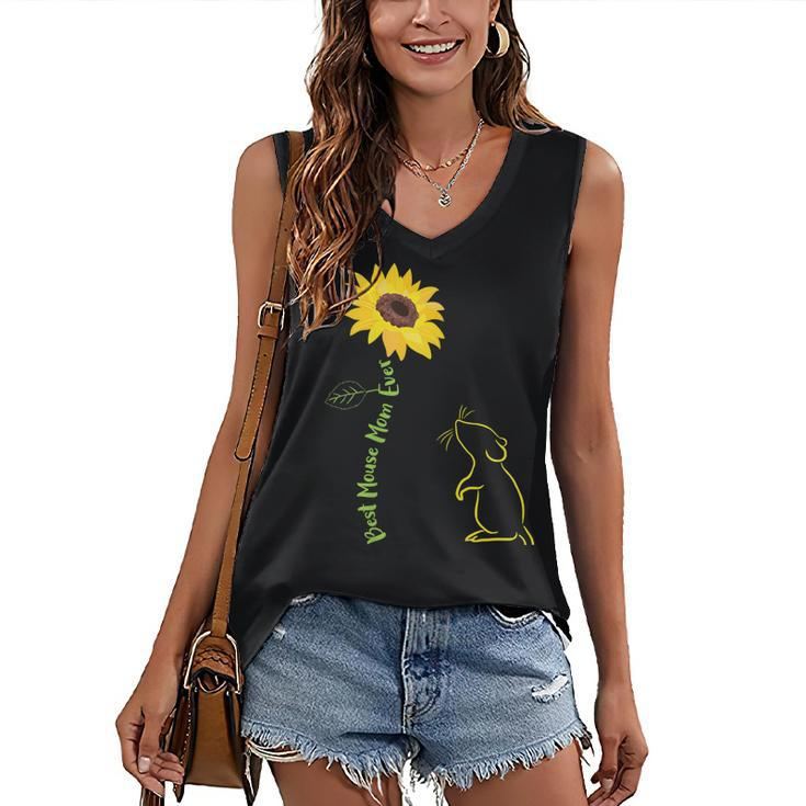 Best Mouse Mom Ever Sunflower Mouse Mama Mouse Mouse Women's V-neck Tank Top