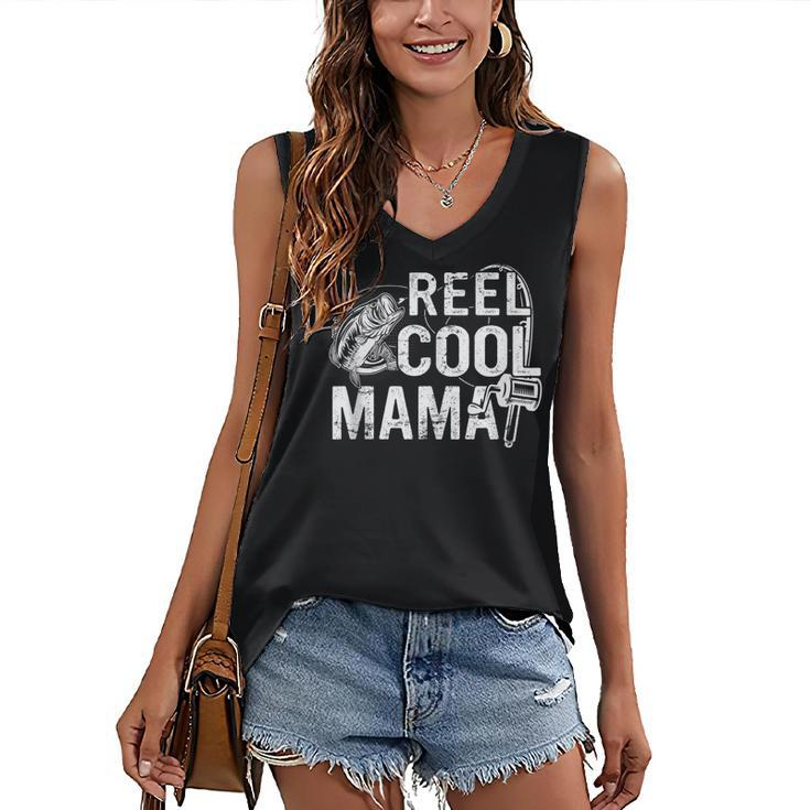 Distressed Reel Cool Mama Fishing Women's V-neck Tank Top