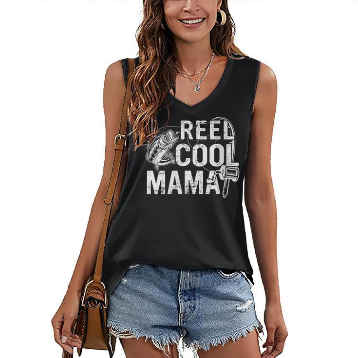 Distressed Reel Cool Mama Fishing  Women's V-neck Tank Top