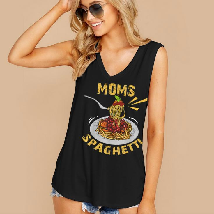 Moms Spaghetti Food Lovers Novelty Women's V-neck Tank Top