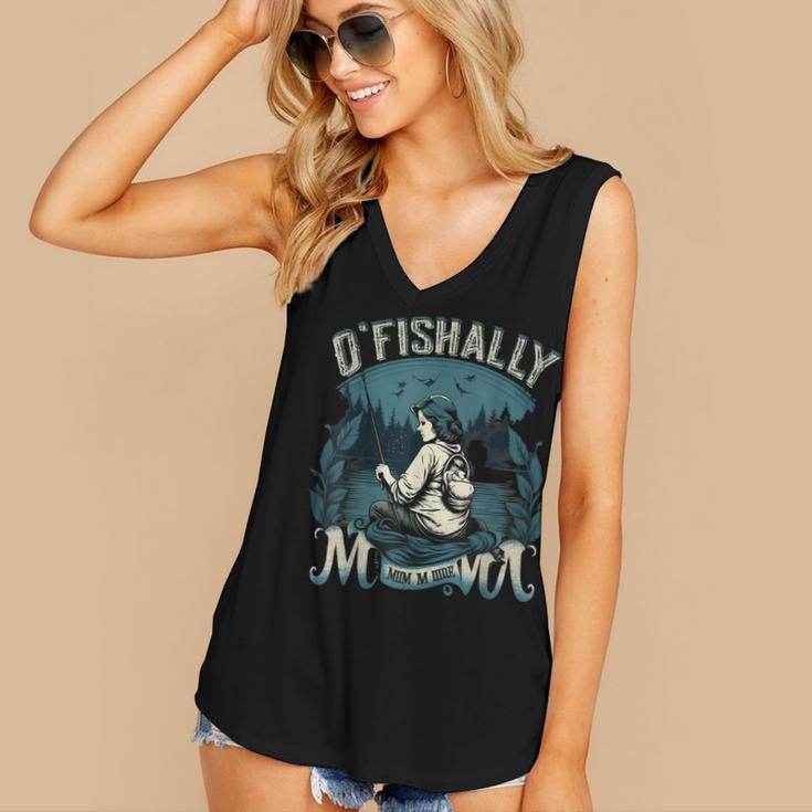 Ofishally The Best Mama Fishing Rod Mommy Women's V-neck Tank Top