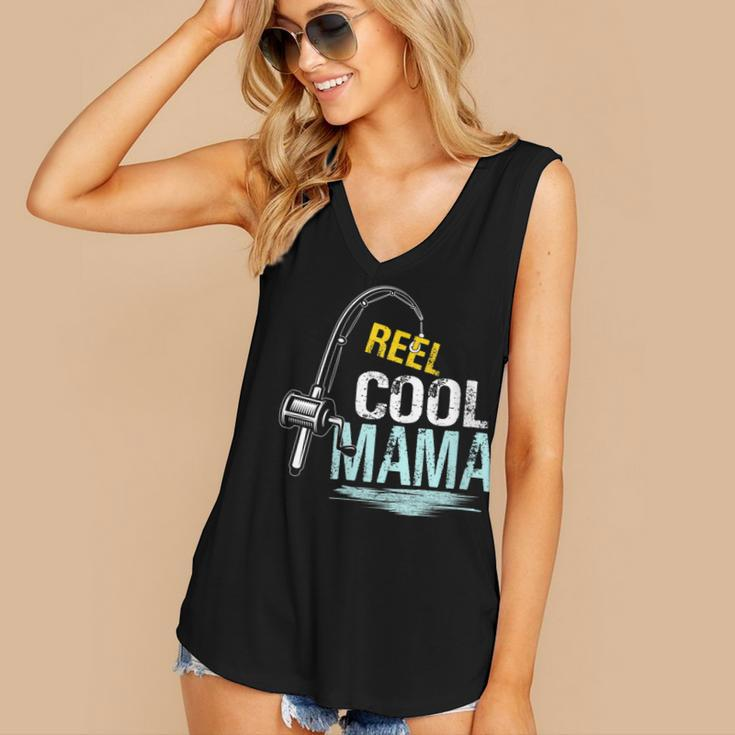 Reel Cool Mama Fishing Fisherman Retro Women's V-neck Tank Top