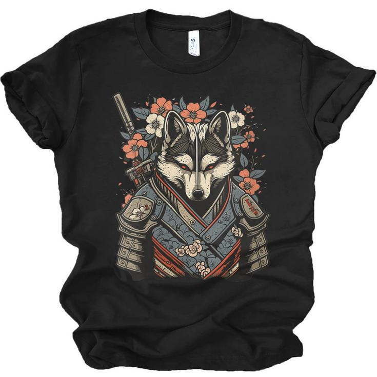Japanese Samurai Wolf Tattoo Vintage Kawaii Ninja  Jersey T-Shirt