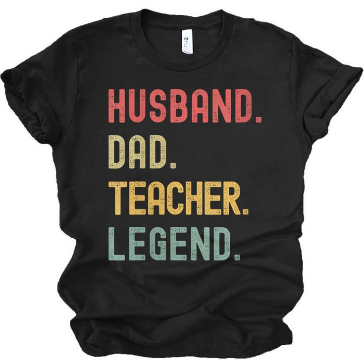 Teacher Husband Dad Legend Retro Vintage Dad Fathers Day  Jersey T-Shirt