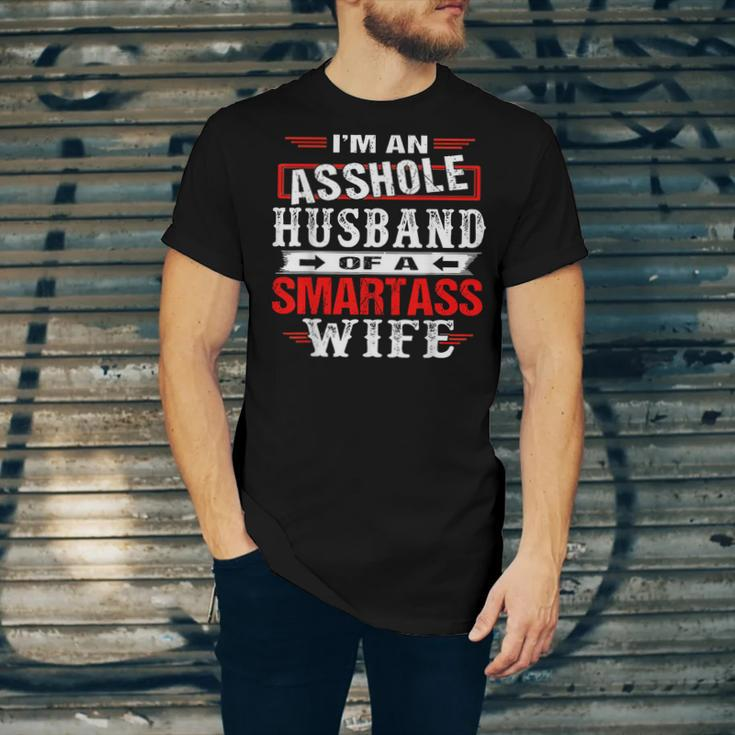 Im An Asshole Husband Of A Smartass Wife Jersey T-Shirt