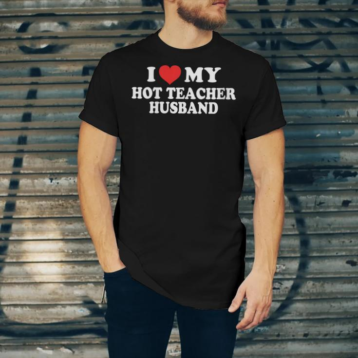 I Love My Hot Teacher Husband Husband Wife Jersey T-Shirt