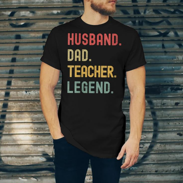 Teacher Husband Dad Legend Retro Vintage Dad Fathers Day Jersey T-Shirt