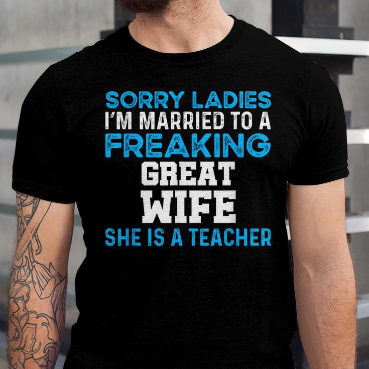 Married To A Great Teacher Husband Of A Teacher Jersey T-Shirt