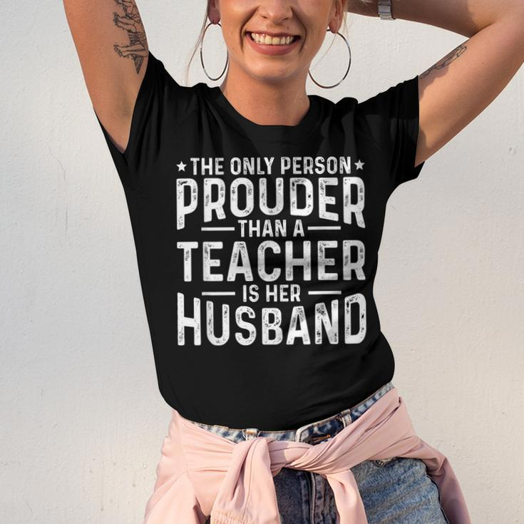 Proud Teacher Husband Of A Teacher Teachers Husband Jersey T-Shirt