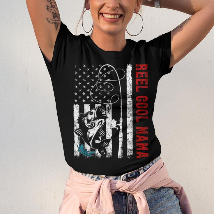 Usa Flag Reel Cool Mama Fishing Fisher Fisherman Jersey T-Shirt