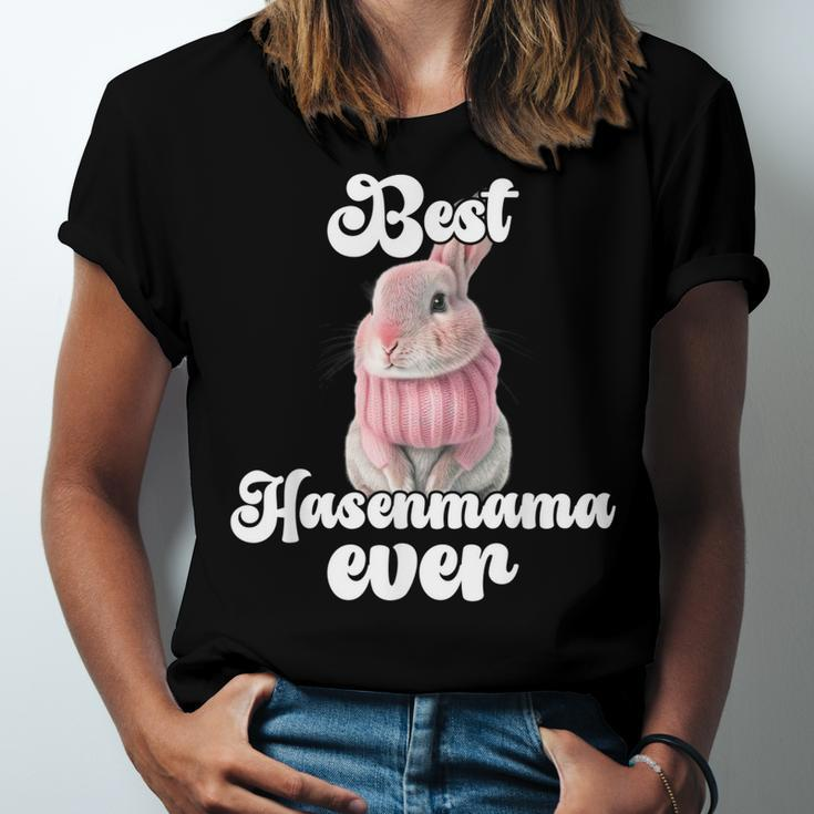 Best Rabbit Mama Ever Retro Winter Rabbit Mum Jersey T-Shirt