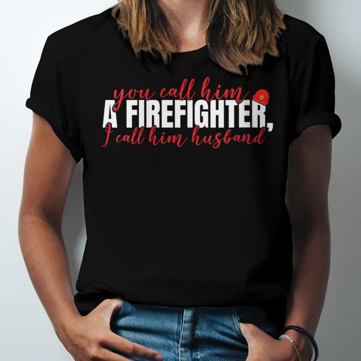 Firefighter Wife Firemans Wife Proud Firefighter Husband Jersey T-Shirt