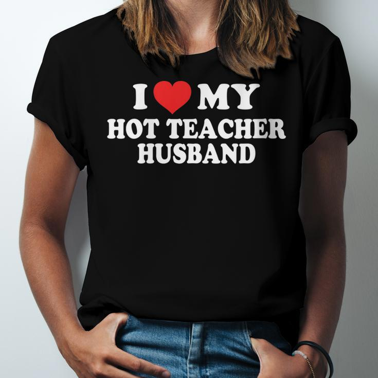 I Love My Hot Teacher Husband Husband Wife Jersey T-Shirt