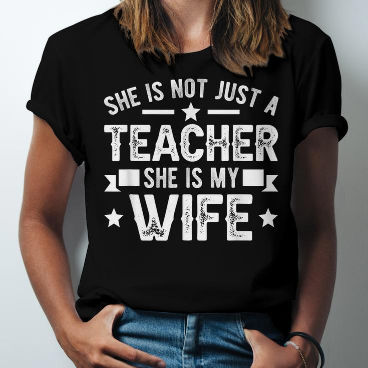 My Wife Teacher Husband Of A Teacher Teachers Husband Jersey T-Shirt