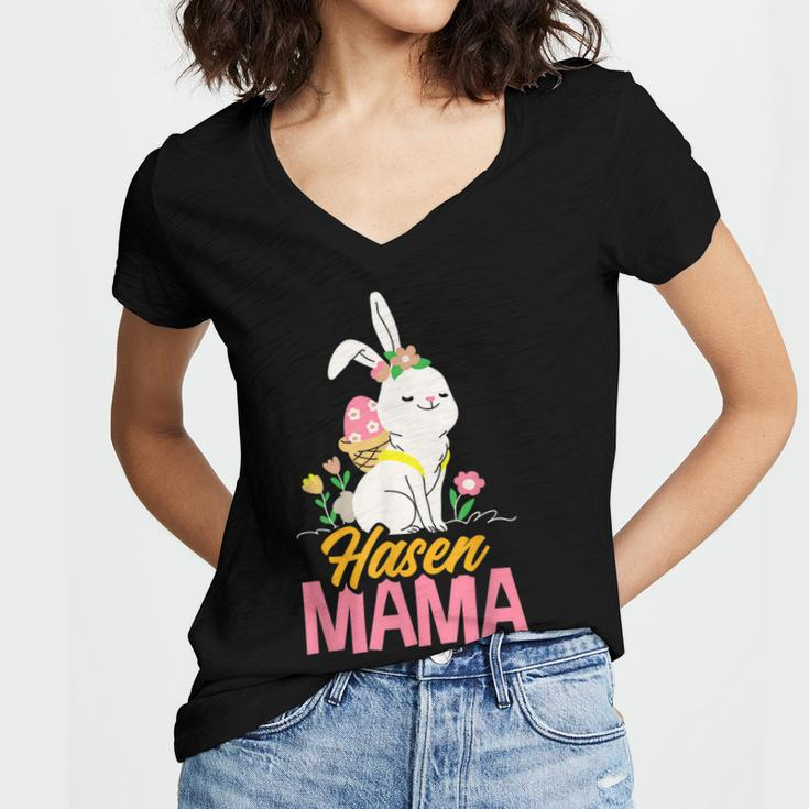 Rabbit Pet Rabbit Mum Gift For Women Women's Jersey Short Sleeve Deep V-Neck Tshirt