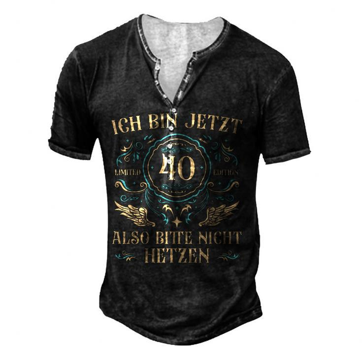 40 Years Old 40Er Dad 40Th Birthday For Women Men's Henley T-Shirt
