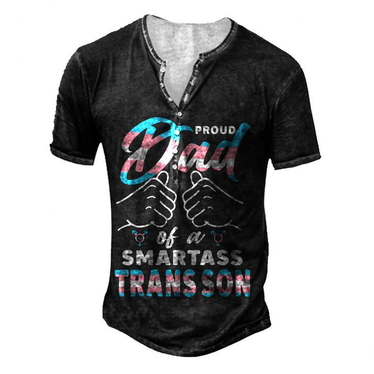 Awesome Proud Trans Dad Pride Lgbt Awareness Fathers Day For Women Men's Henley T-Shirt