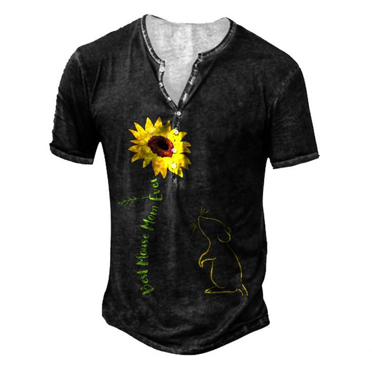 Best Mouse Mom Ever Sunflower Mouse Mama Mouse Mouse For Women Men's Henley T-Shirt