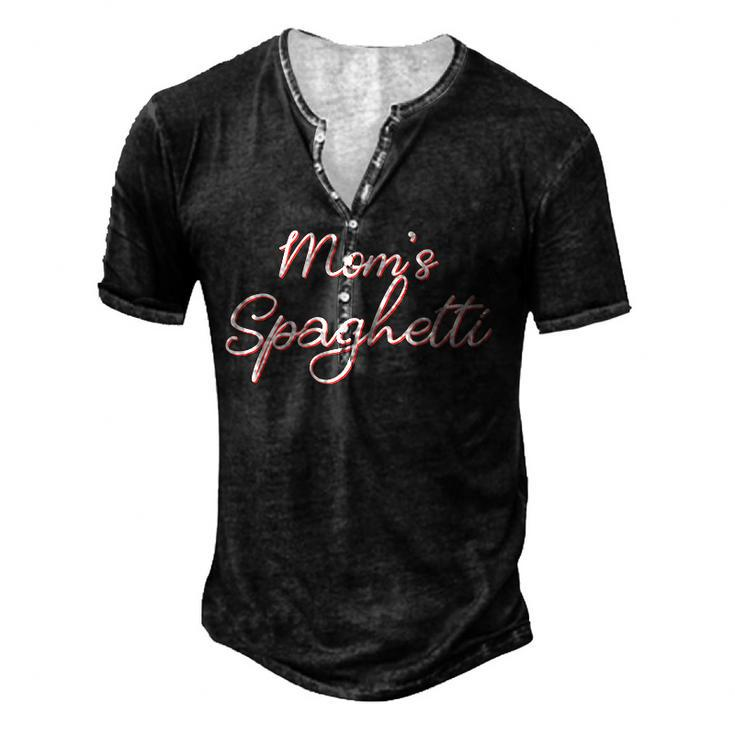 Moms Spaghetti And Meatballs Lover Meme For Women Men's Henley T-Shirt