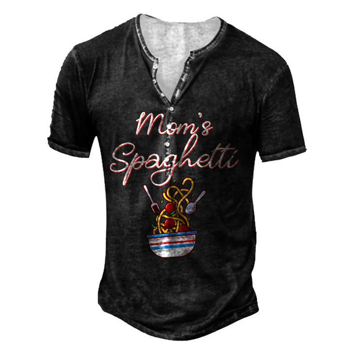 Moms Spaghetti And Meatballs Meme Food For Women Men's Henley T-Shirt
