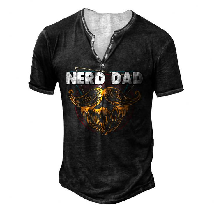 Nerd Dad Conservative Daddy Protective Father  For Women Men's Henley T-Shirt