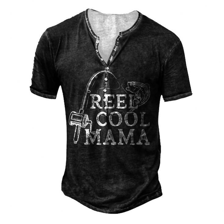 Retro Reel Cool Mama Fishing Fisher  For Women Men's Henley T-Shirt