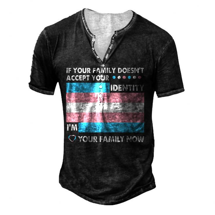 Transgender Support Trans Dad Mom Lgbt Ally Pride Flag For Women Men's Henley T-Shirt