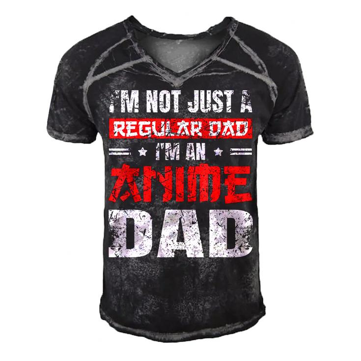 Anime Dad Fathers Day Im Not A Regular Dad Im An Anime Dad  Gift For Women Men's Short Sleeve V-neck 3D Print Retro Tshirt