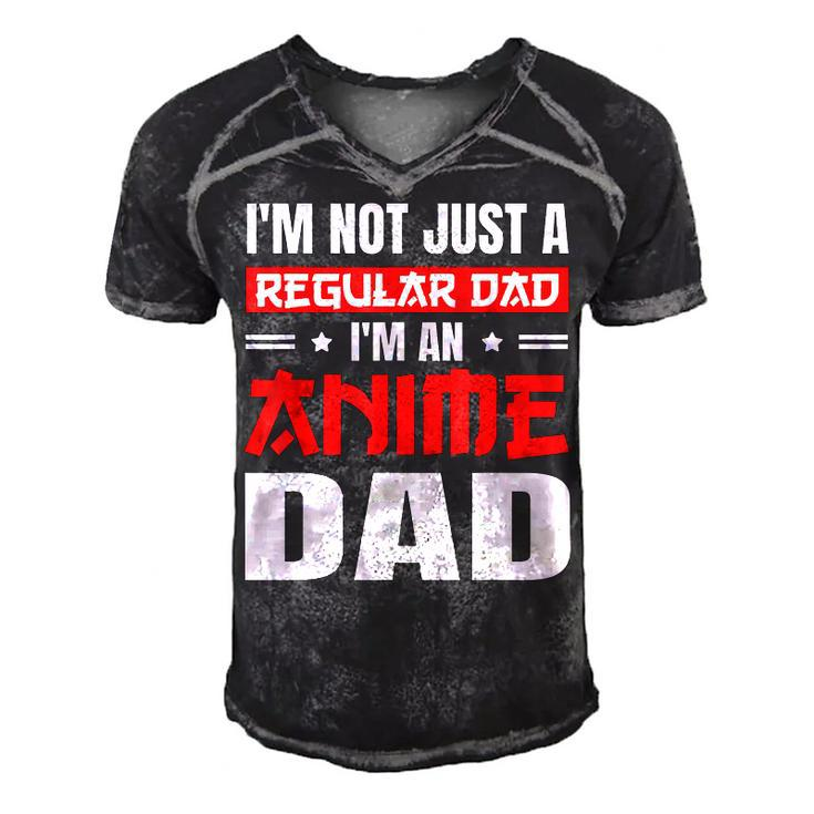Anime Fathers Day Im Not A Regular Dad Im An Anime Dad  Gift For Women Men's Short Sleeve V-neck 3D Print Retro Tshirt