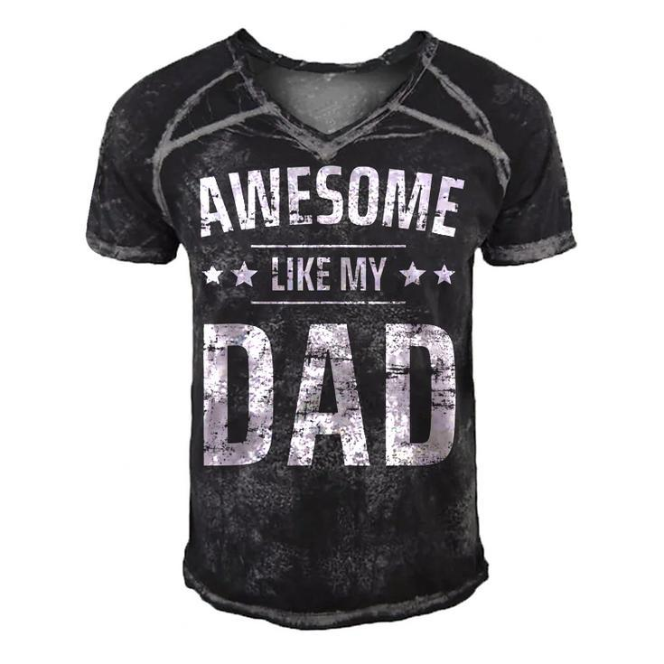 Awesome Like My Dad Sayings Funny Ideas For Fathers Day  Gift For Women Men's Short Sleeve V-neck 3D Print Retro Tshirt