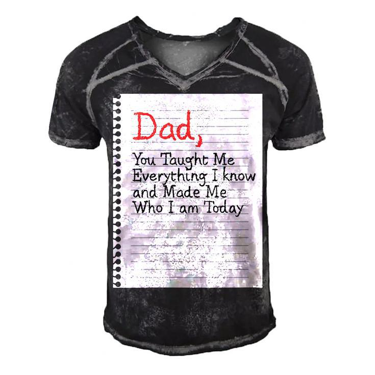 Dad Taught Me Everything Father’S Day Father Love Graphic  Gift For Womens Gift For Women Men's Short Sleeve V-neck 3D Print Retro Tshirt