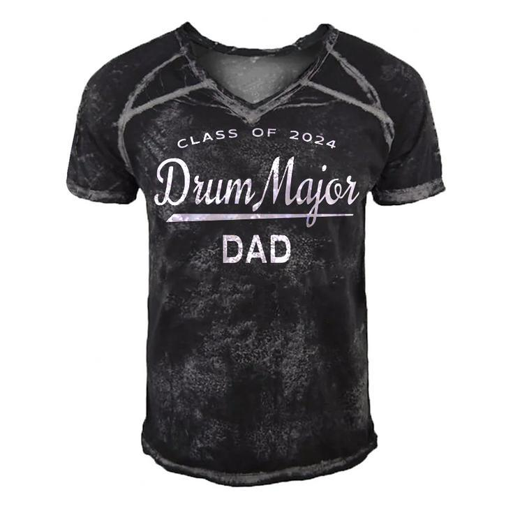 Drum Major Dad Class 2024   Marching Band Family  Gift For Mens Gift For Women Men's Short Sleeve V-neck 3D Print Retro Tshirt