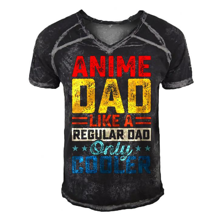 Father’S Day Anime Dad Daddy Father Papa Graphic From Son  Gift For Womens Gift For Women Men's Short Sleeve V-neck 3D Print Retro Tshirt