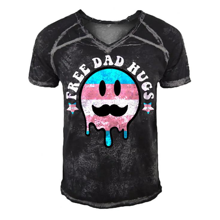 Free Dad Hugs Smile Face Trans Daddy Lgbt Fathers Day  Gift For Womens Gift For Women Men's Short Sleeve V-neck 3D Print Retro Tshirt