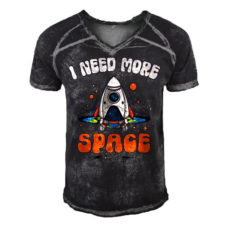 Funny I Need More Space Dad I Teach Space Crew Tech Camp Mom  Gift For Women Men's Short Sleeve V-neck 3D Print Retro Tshirt