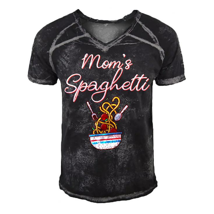 Funny Moms Spaghetti And Meatballs Meme Mothers Day Food  Gift For Women Men's Short Sleeve V-neck 3D Print Retro Tshirt