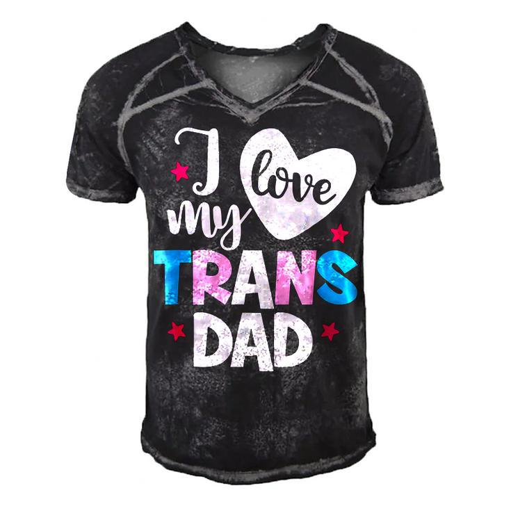 I Love My Trans Dad Proud Transgender Lgbt Lgbt Family  Gift For Women Men's Short Sleeve V-neck 3D Print Retro Tshirt