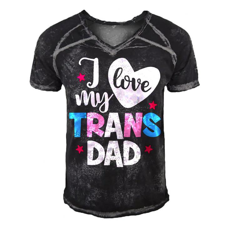 I Love My Trans Dad Proud Transgender Lgbtq Lgbt Family  Gift For Women Men's Short Sleeve V-neck 3D Print Retro Tshirt