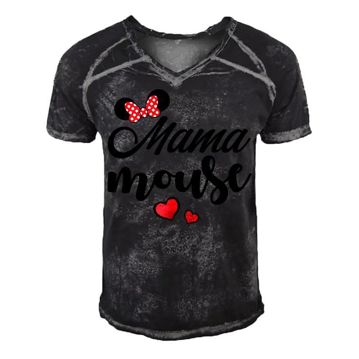 Mama Mouse  Mama Mouse Heart Funny Mama Mothers Day  Gift For Mens Gift For Women Men's Short Sleeve V-neck 3D Print Retro Tshirt