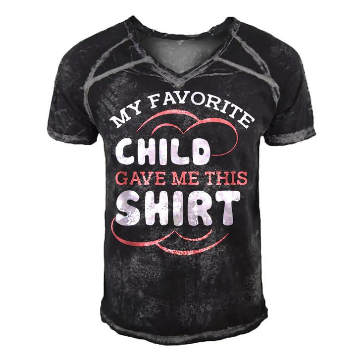 My Favorite Child Gave This Funny Mom Dad Sayings  Gift For Women Men's Short Sleeve V-neck 3D Print Retro Tshirt