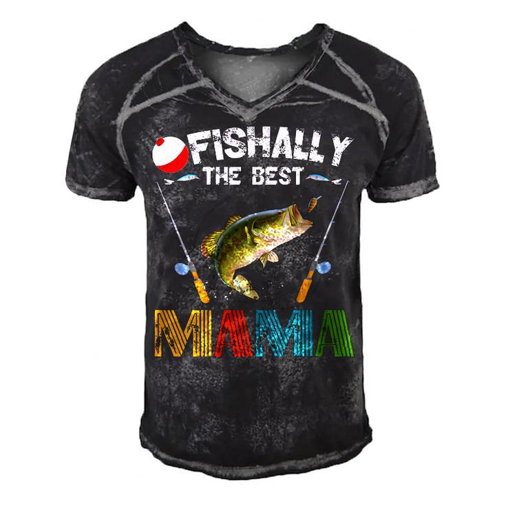 Ofishally The Best Mama Fishing Rod Mommy Funny Mothers Day  Gift For Womens Gift For Women Men's Short Sleeve V-neck 3D Print Retro Tshirt