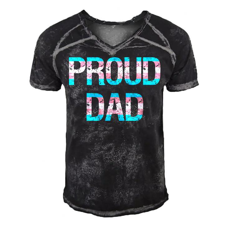 Proud Trans Dad Transgender Pride Flag Lgbt Father  Gift For Women Men's Short Sleeve V-neck 3D Print Retro Tshirt